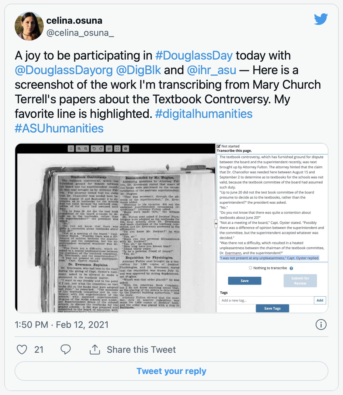 screenshot of tweet from celina.osuna